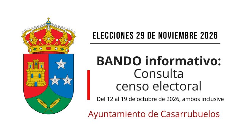Bando informativo consulta censo electoral elecciones 29 N 2026