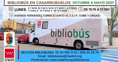 Bibliobús en Casarrubuelos: nuevos horarios octubre a mayo 2027