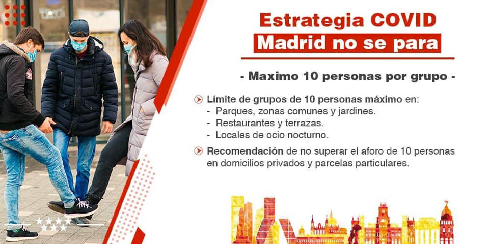 Madrid Covid-19 reunión máximo 10 personas